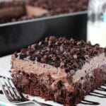 Chocolate Poke Cake close up