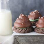 Mint Chip Hi Hat Cookies on metal pan