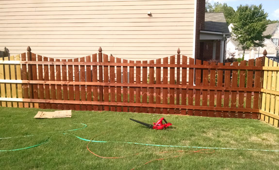 The Stained Fence Ian and I Installed in Our Yard