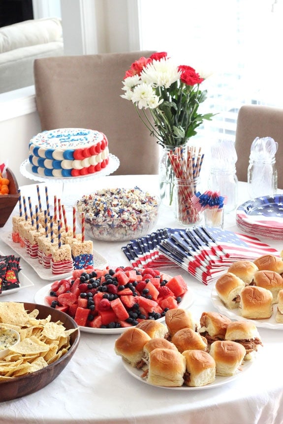 American Flag Rice Krispie Treats Easy Fourth of July Dessert Recipe