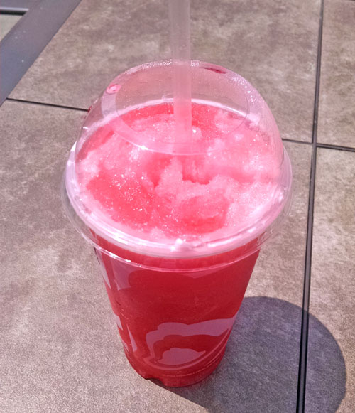 A Pink Starburst Freeze from Taco Bell