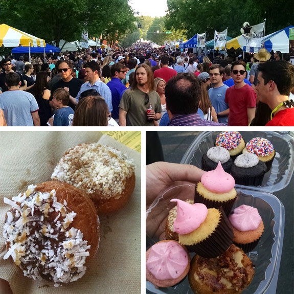 A Collage of the food and crowd at the Taste of Alpharetta Festival