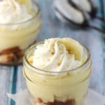Banana Cream Pudding in a Jar close up