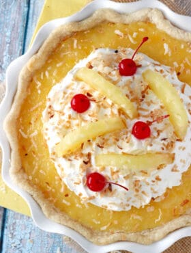 Pina Colada Pie overhead view