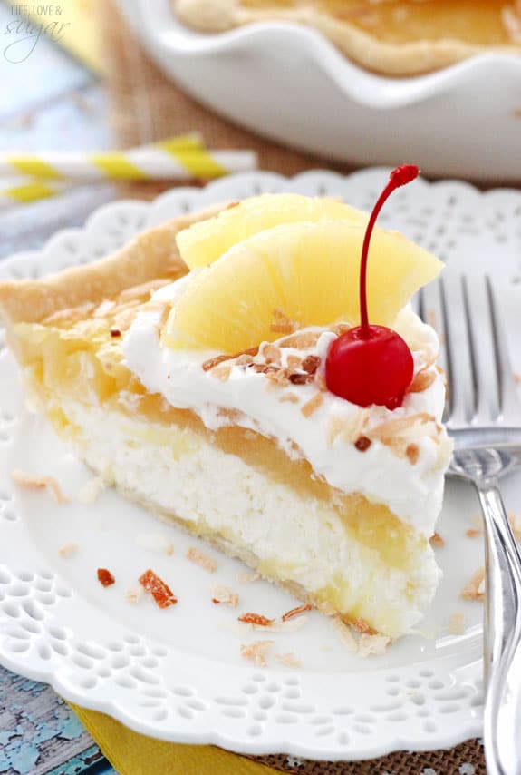 Pina Colada Pie slice on a plate