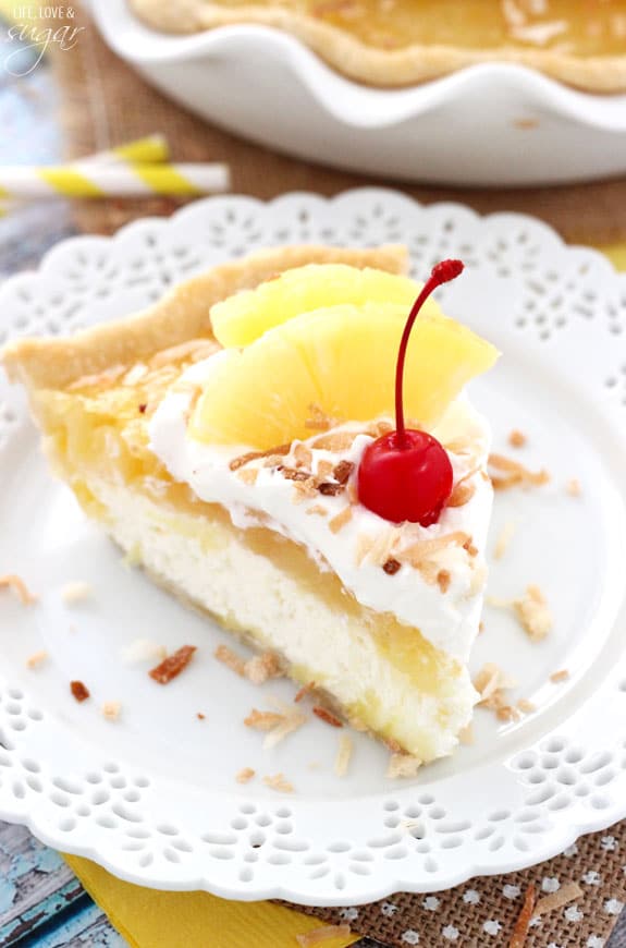 Pina Colada Pie slice on a plate