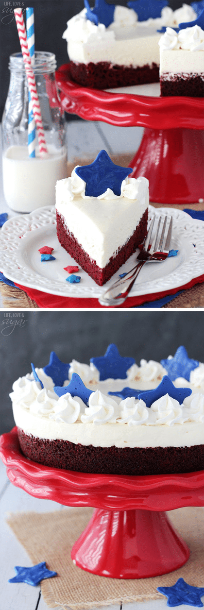 Red Velvet Blondie Cheesecake collage