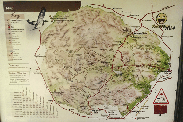 A Map of Pilanesberg National Park