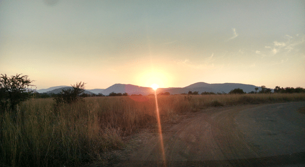 A Sunrise in the Mountains Over the South African Safari