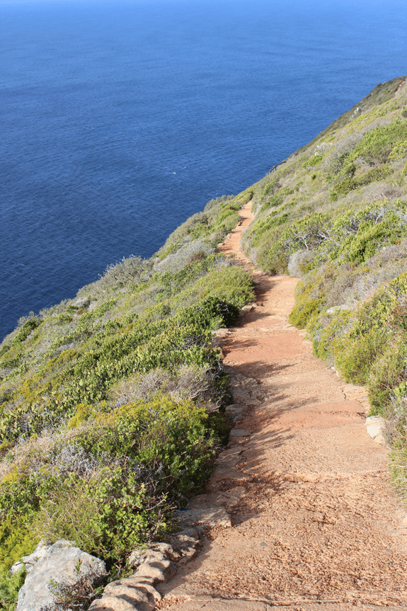 Steep path to beach point
