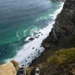 My feet dangling over the edge of a peak in South Africa.