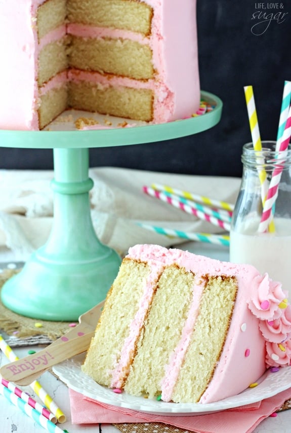 Moist and Fluffy Vanilla Cake! Such a soft, tender cake!