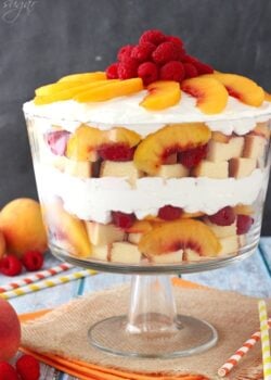 Raspberry Peach Sangria Trifle