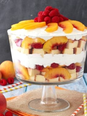 Raspberry Peach Sangria Trifle