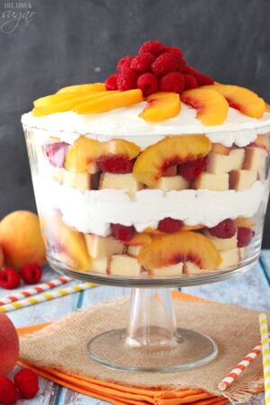 Raspberry Peach Sangria Trifle