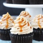 Kahlua Chocolate Cupcakes with Salted Caramel close up