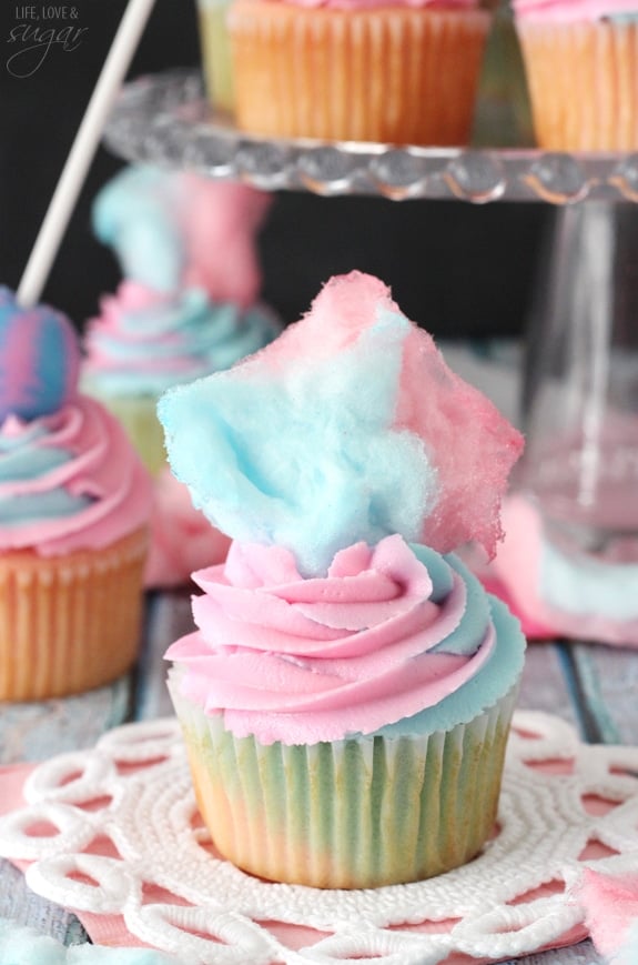 Cotton Candy Cupcakes - Life Love and Sugar