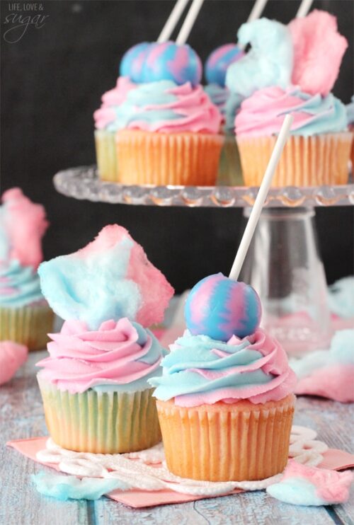 Cotton Candy Cupcakes - Life Love and Sugar