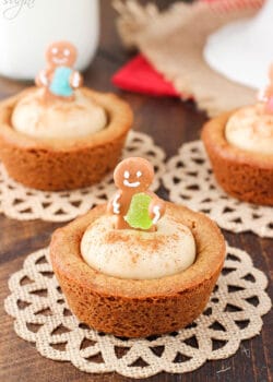 Gingerbread Cheesecake Cookie Cups closeup