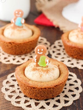 Gingerbread Cheesecake Cookie Cups closeup