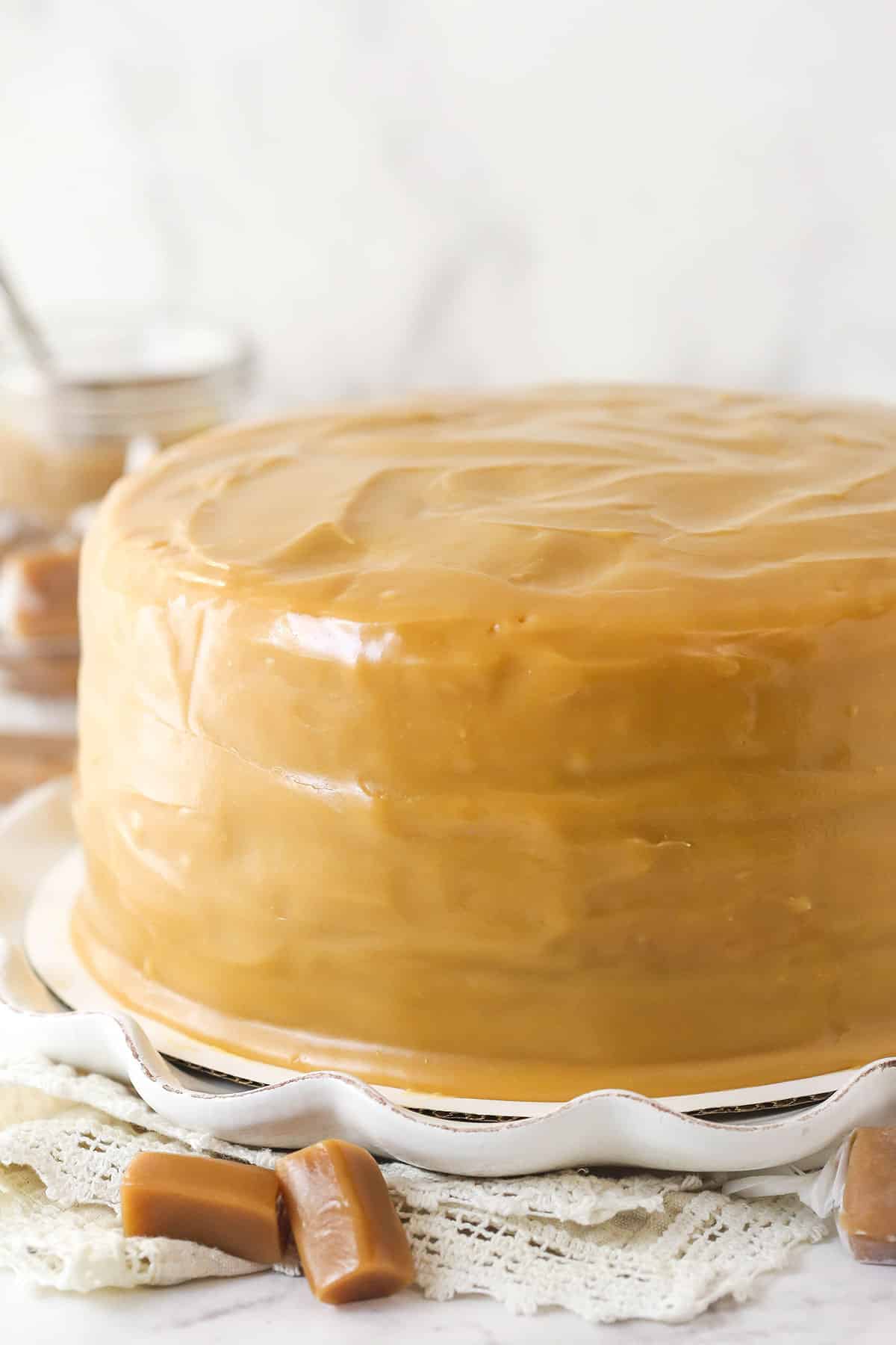 full frosted caramel cake
