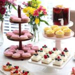 End of Summer party table with food displayed close up