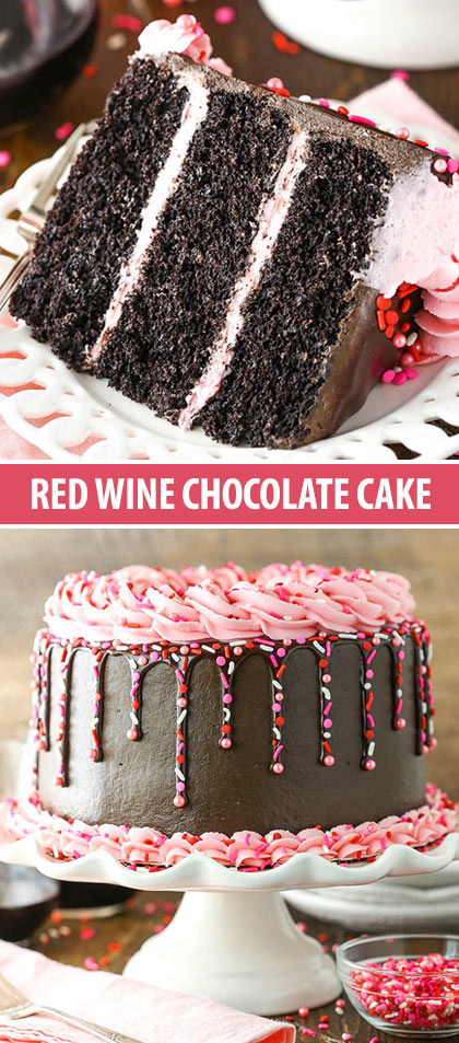 Red Wine Chocolate Cake collage