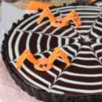Spider Web Chocolate Tart close up