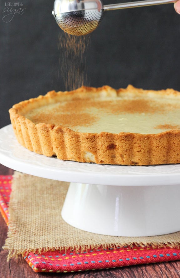 Milk Tart - a traditional South African dessert! Also called Melktert! With flavors of vanilla and cinnamon - so good!