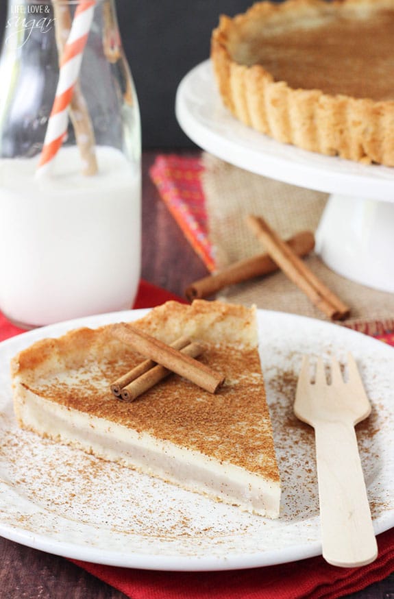 Milk Tart - a traditional South African dessert! Also called Melktert! With flavors of vanilla and cinnamon - so good!