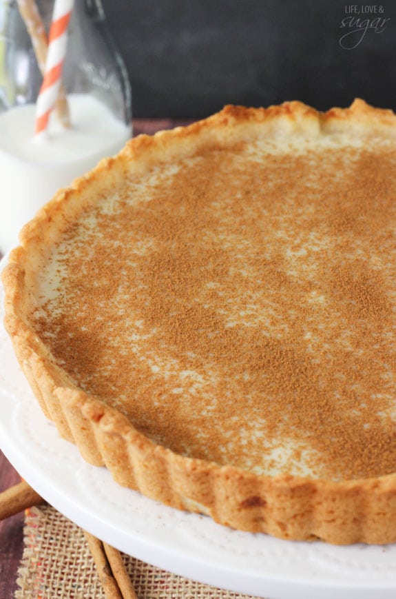 Milk Tart - a traditional South African dessert! Also called Melktert! With flavors of vanilla and cinnamon - so good!