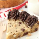 Triple Chocolate Cookie Cake slice close up