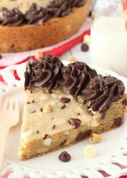 Triple Chocolate Cookie Cake slice close up