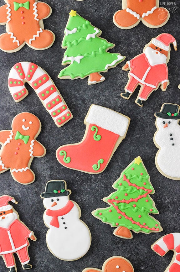 Decorated Christmas sugar cookies