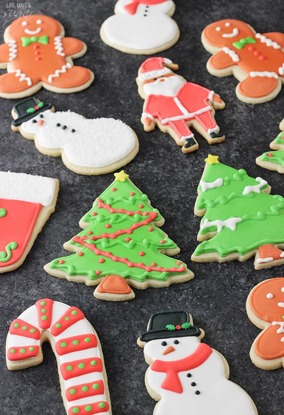 Cutout Sugar Cookies with Royal Icing - the best! They're soft, delicious and don't need to be refrigerated before baking!
