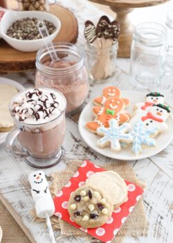 Hot Chocolate Bar & Cookie Exchange table