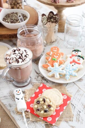 Hot Chocolate Bar & Cookie Exchange table