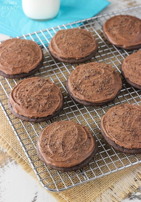 Grandfather's Favorite Chocolate Cookies on a cooling rack