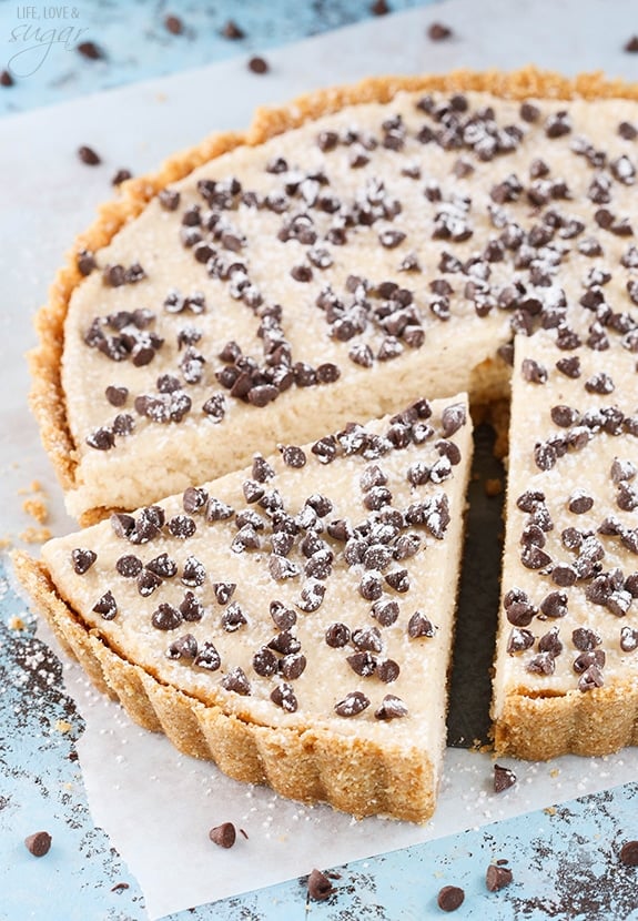 Cannoli Tart with slice cut out