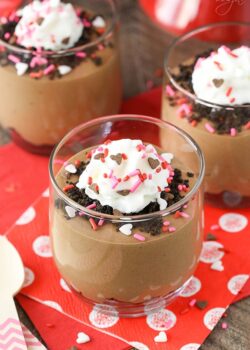 overhead image of Chocolate Mousse with Cookie Crumbles