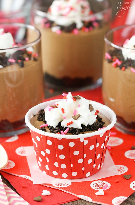 Chocolate Mousse with Cookie Crumbs - easy to make and perfect for sharing for Valentines Day! Share the joy with Reddi Whip!