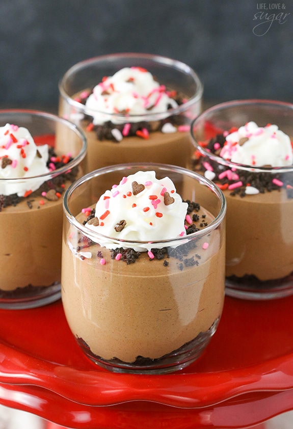 Chocolate Mousse with Cookie Crumbs - easy to make and perfect for sharing for Valentines Day! Share the joy with Reddi Whip!