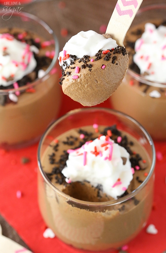 Chocolate Mousse with Cookie Crumbs - easy to make and perfect for sharing for Valentines Day! Share the joy with Reddi Whip!