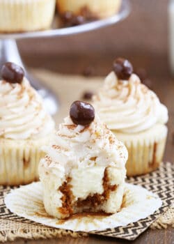 Tiramisu Cupcakes with bite missing