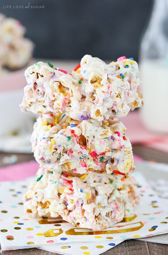 Funfetti Marshmallow Popcorn Treats