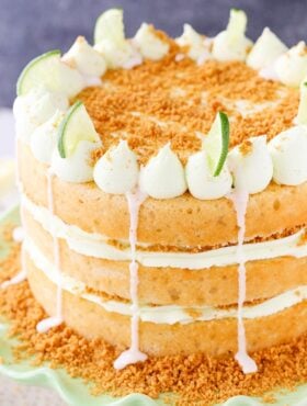 overhead image of Key Lime Pie Layer Cake