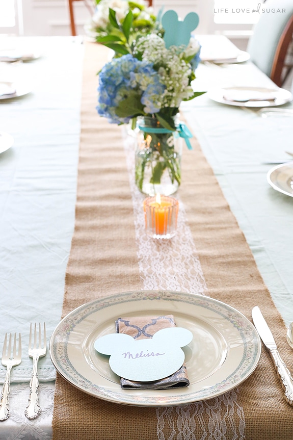 One of the Mickey Themed Place Settings on the Dining Room Table