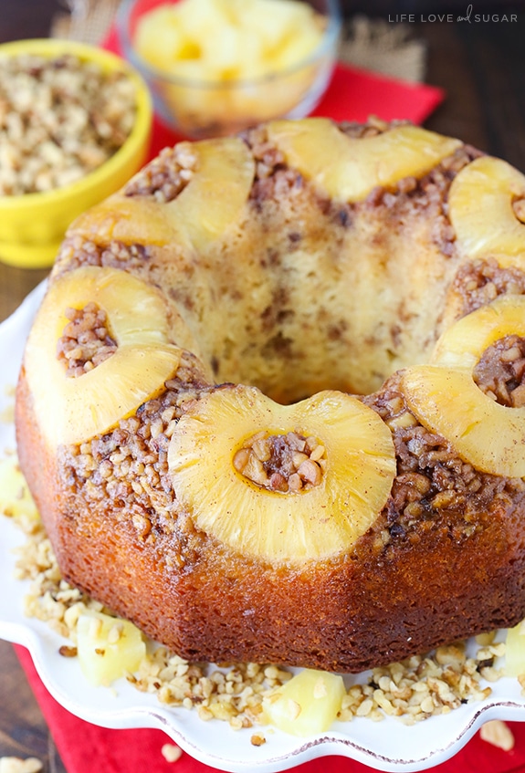 Pineapple Walnut Upside Down Bundt Cake Life Love and Sugar