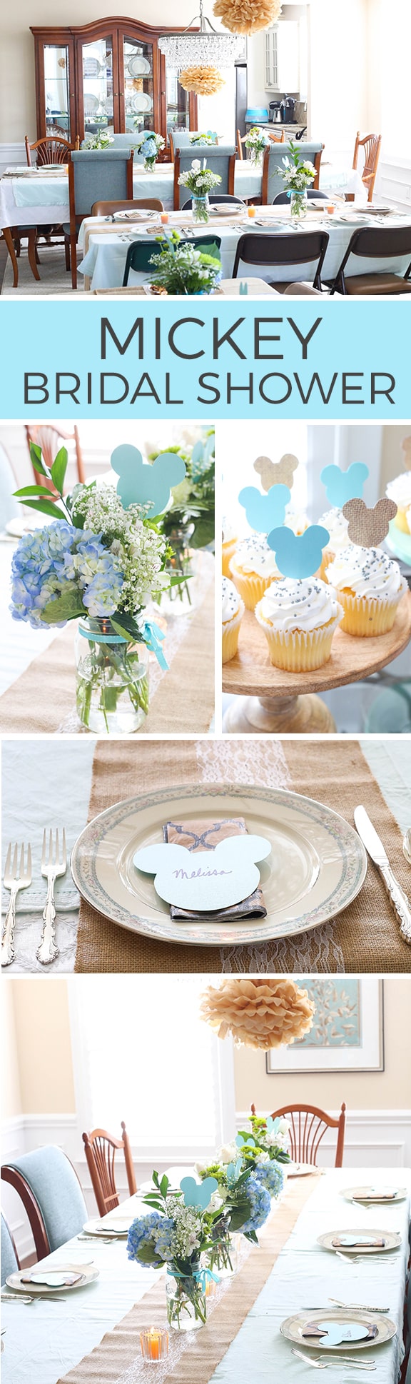 Mickey Bridal Shower - lace, burlap and mickey come together for a fun and sophisticated Disney bridal shower!