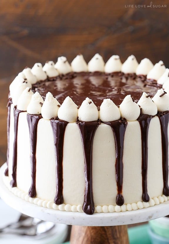 Baileys Chocolate Cake - layers of chocolate cake flavored with Baileys Irish Cream and Baileys frosting! So good!